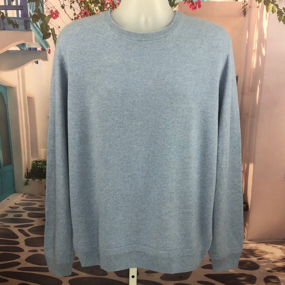 NWT J. Crew 100% Cashmere Light Blue Crewneck Sweater
